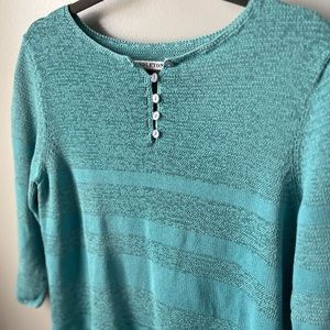 Pendleton petite medium aqua tunic style sweater